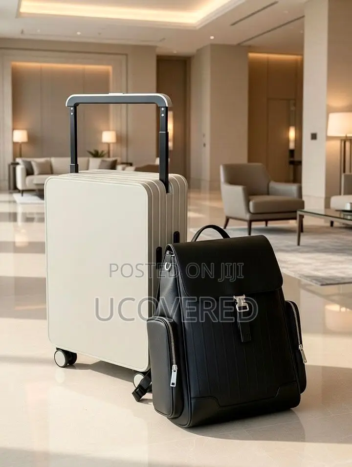 Suitcase 20inch + Leather Backpack Set