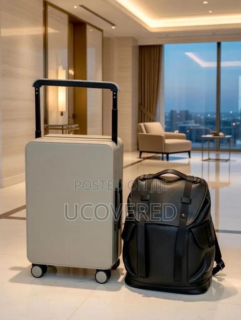 Suitcase 20inch + Leather Backpack Set