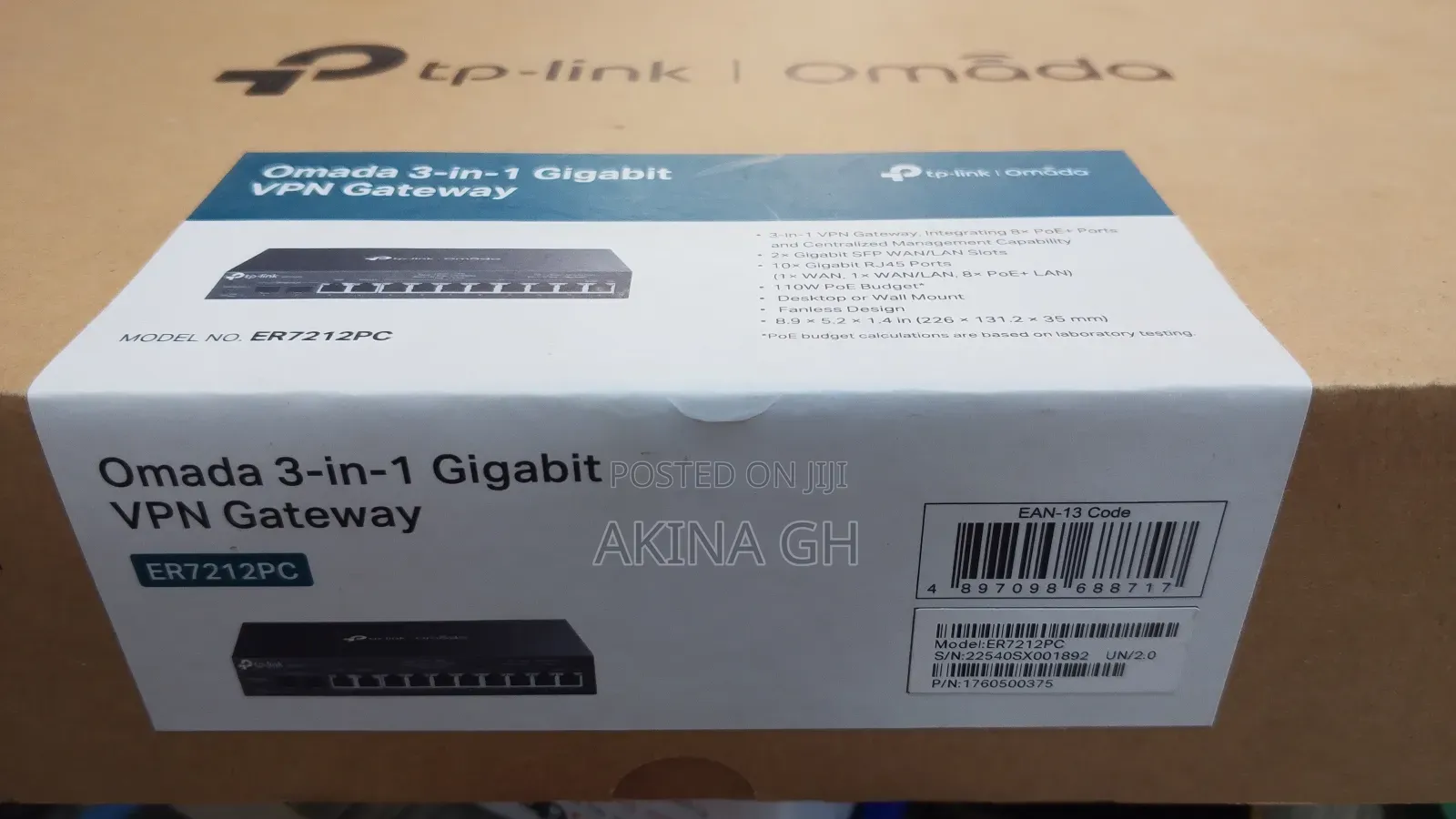 Tp Link Omada 3-in-1 Gigabit VPN Gateway (Er7212pc)