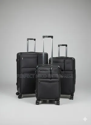 Foldable 4-Wheel Hard Shell Trolley Travel Luggage – Black Suitcase
