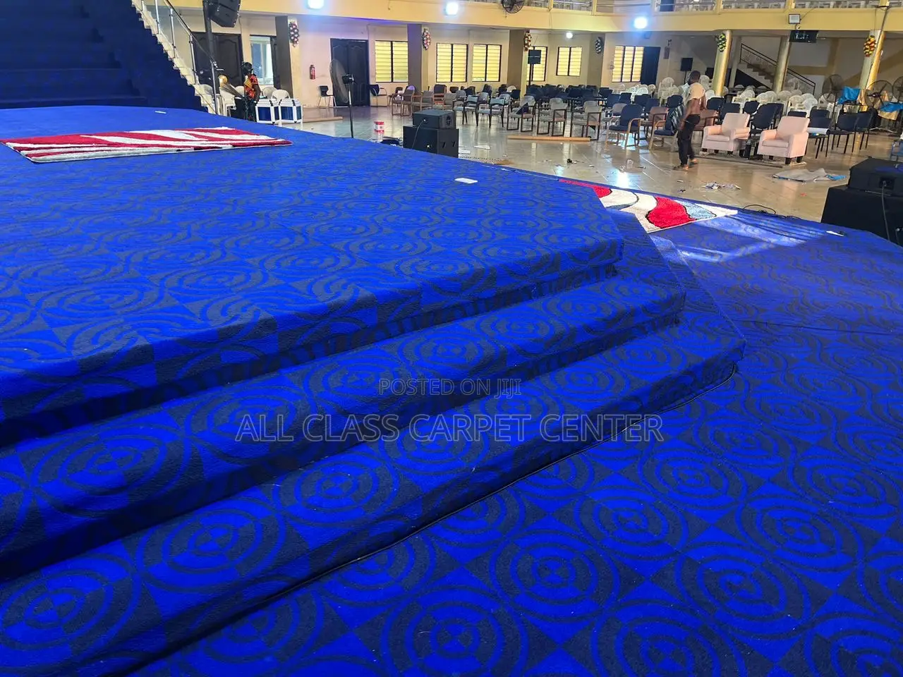 Blue Carpet With Circular Design (Fluffy)