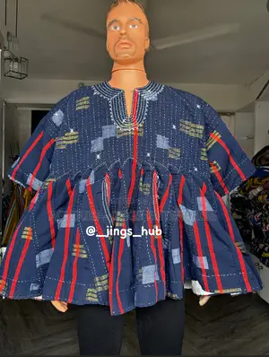 Blue and Red Men’S Smock