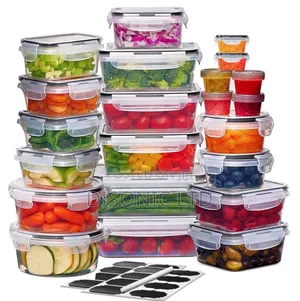 22pcs Baby Plastic Storage Bowl With Stickers