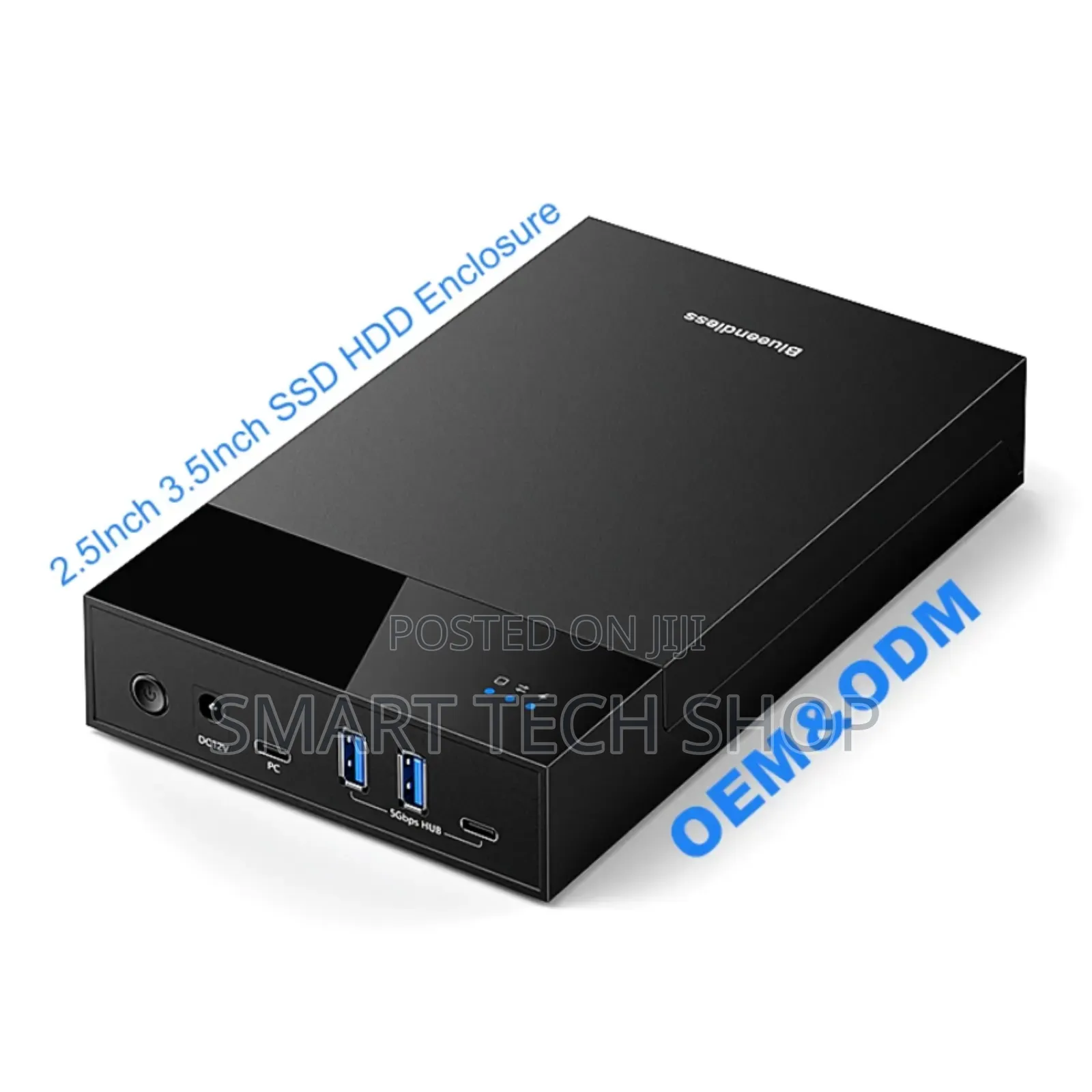 Black 2.5/3.5 Inch Hdd Enclosure Case Usb Type-c 2.5 3.5 Inch Tool-fre