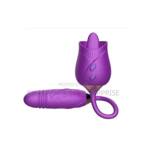 2in1 Rechargeable Rose Licking Tongue With Vibrator