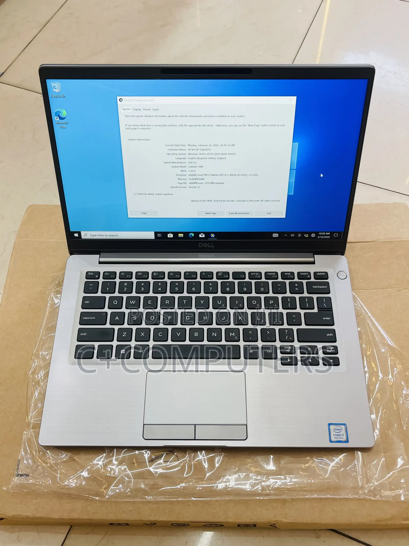New Laptop Dell Latitude 7400 16GB Intel Core i7 SSD 256GB