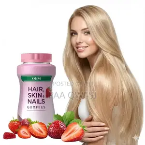 Hair Skin Nails Biotin Gummies 2500mcg – Strawberry Flavor