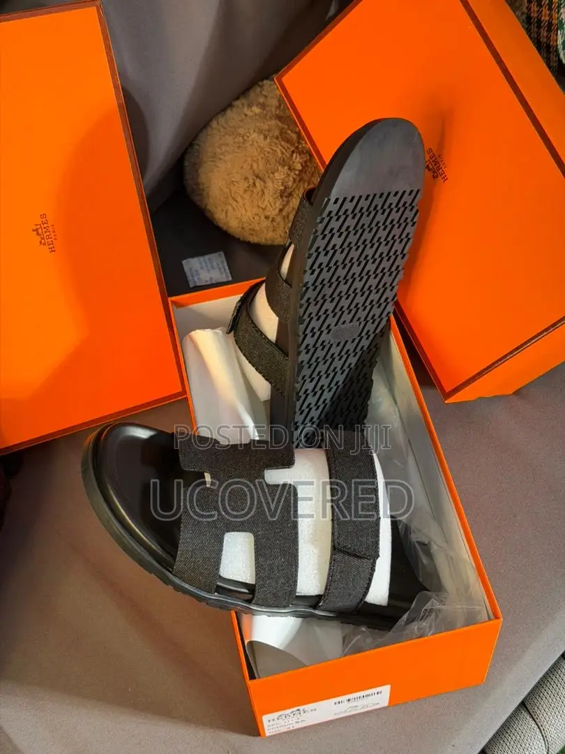 Hermes High Quality Men’S Leather Slippers