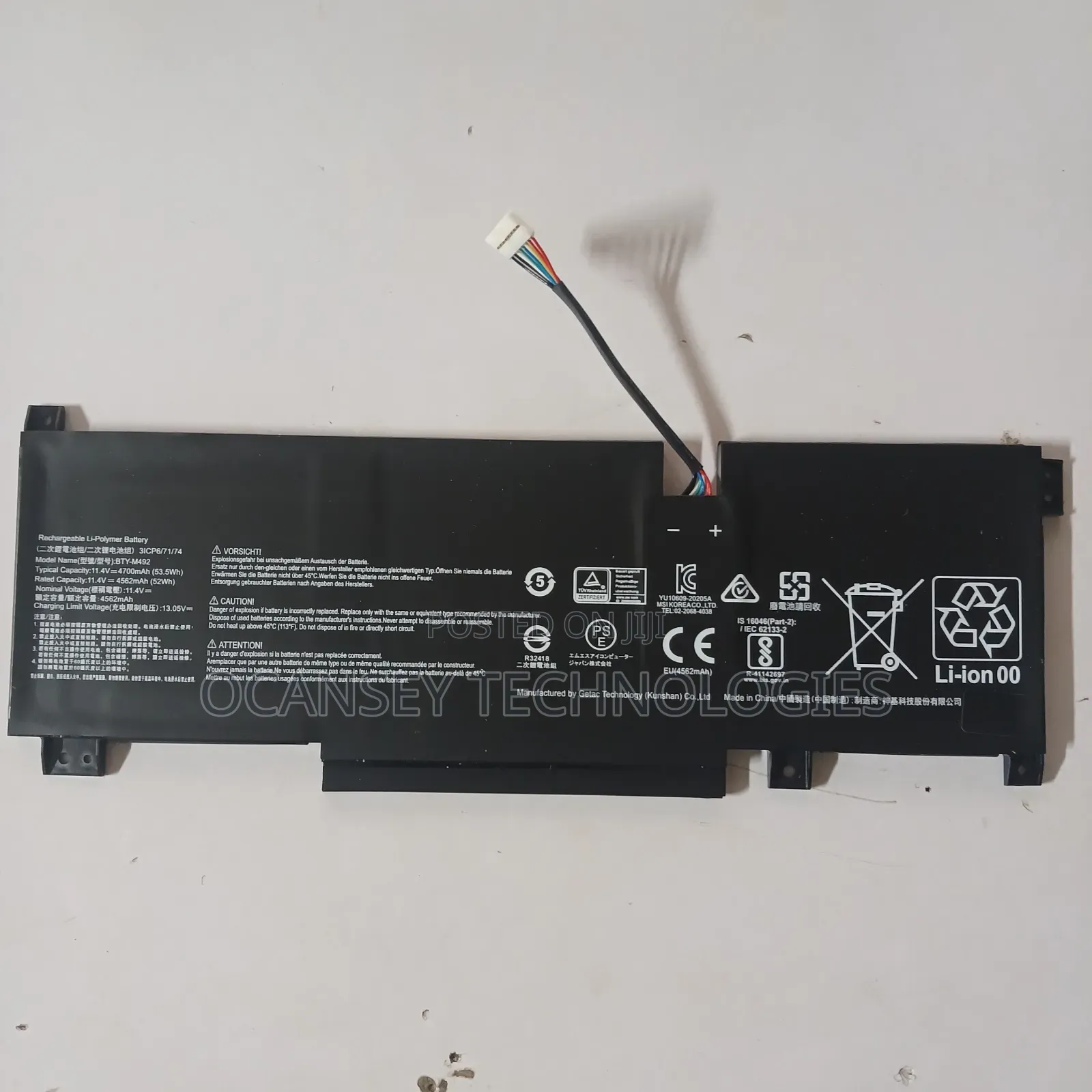 New Bty-m492 Laptop Battery For Msi Pulse Gl66 11udk-255vn 11uek-016au