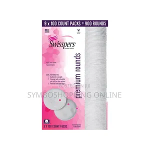 Swisspers Premium Hypoallergenic Cotton Rounds, 100-Count
