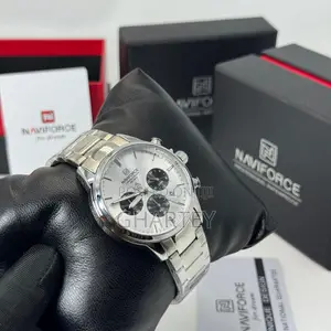 Naviforce Stainless Steel Band Luminous Date Display Chronometer
