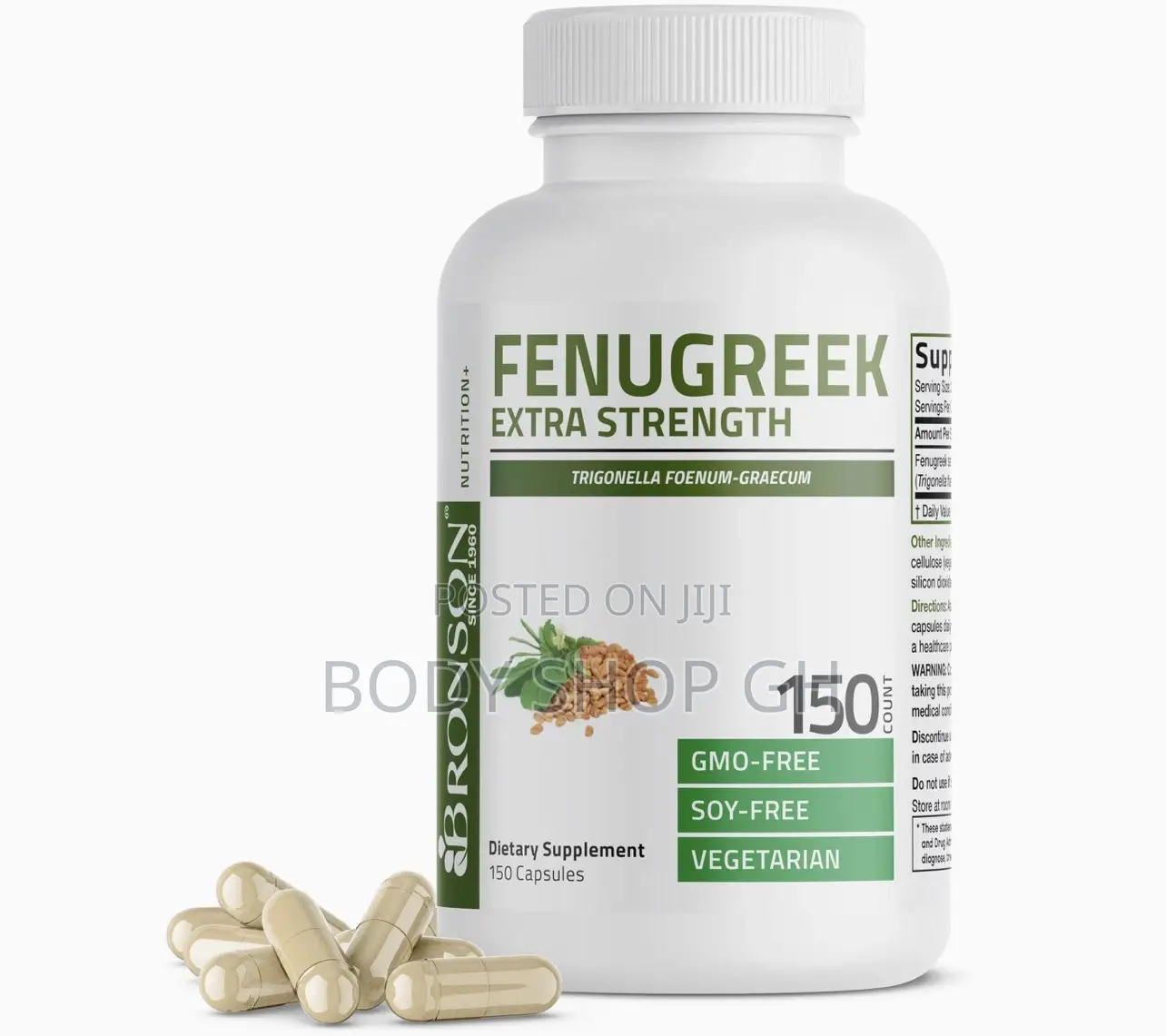 Bronson Fenugreek Capsules Extra Strength, Trigonella Foenum-Graecum