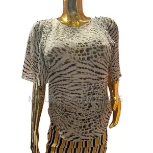 Women's Animal Print Short Sleeve Top – Stylish & Lightweight