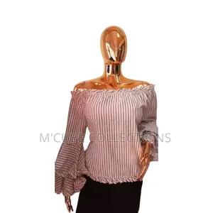 Ladies Top White/Red Stripe