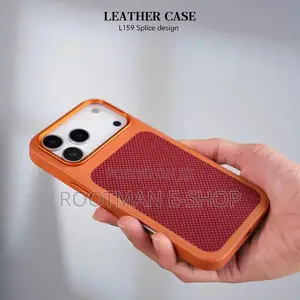 Premium Plaid Leather Phone Case for iPhone Air and 17 Pro Max