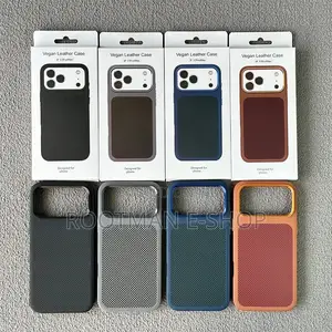 Premium Plaid Leather Phone Case for iPhone Air and 17 Pro Max