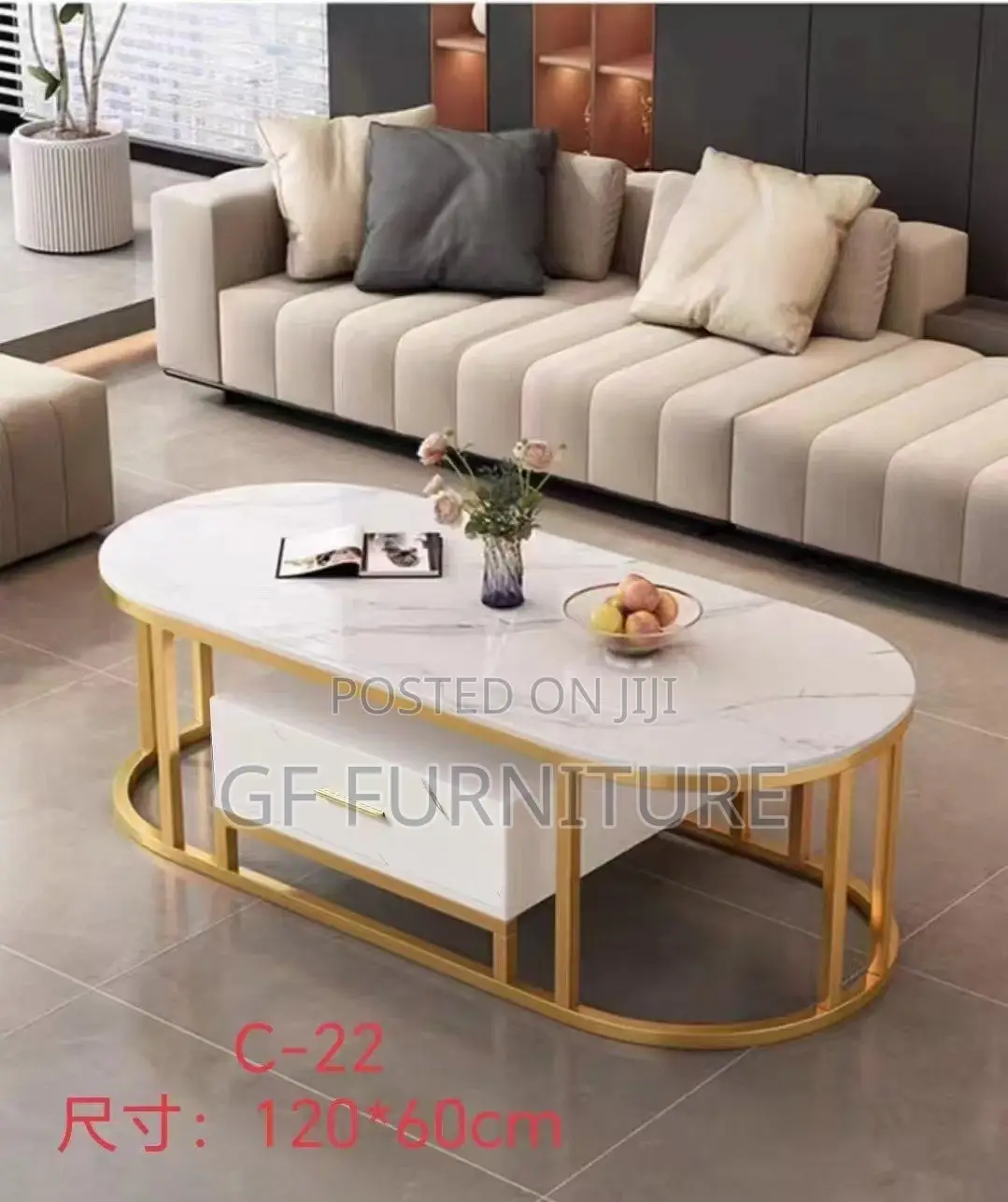 Modern Faux-Marble Coffee Table
