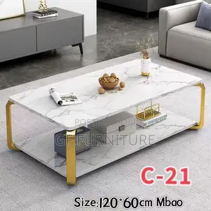 Marble Coffee Table With Gold Metal Frame