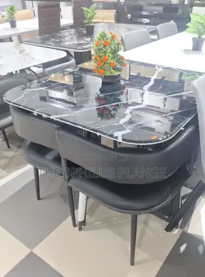 Dining Table Set ( 4 Seater Polished Mable Top )