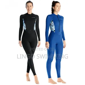 Women’S Long Sleeve Full-Length Swimwear (Zip Front)