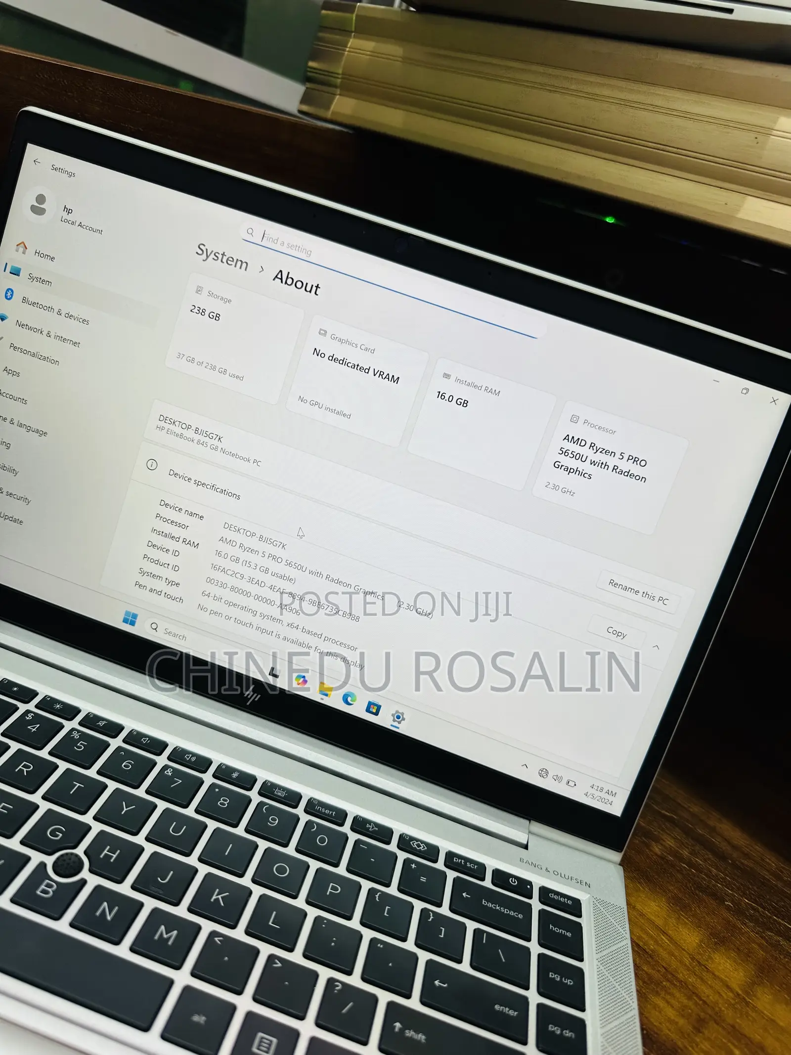 Laptop HP EliteBook 845 G8 16GB AMD Ryzen 5 SSD 256GB