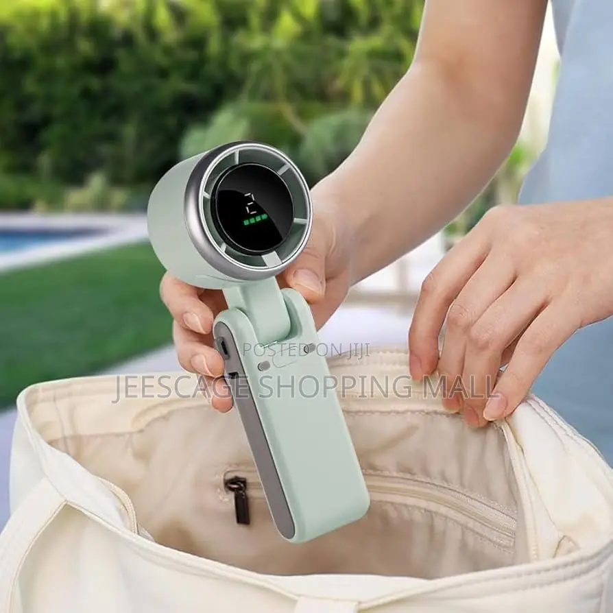 Hand Folding High-Speed Turbine Fan, Portable Handheld Turbine Fan