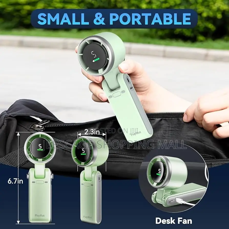 Hand Folding High-Speed Turbine Fan, Portable Handheld Turbine Fan