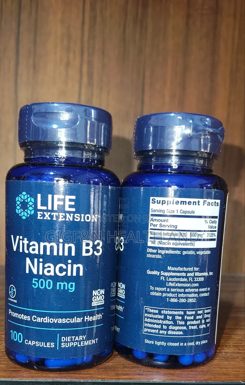 Vvitamin B3, Nacin, 500mg 100 Capsules ( Heart Health)