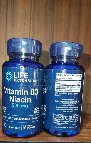 Vvitamin B3, Nacin, 500mg 100 Capsules ( Heart Health)