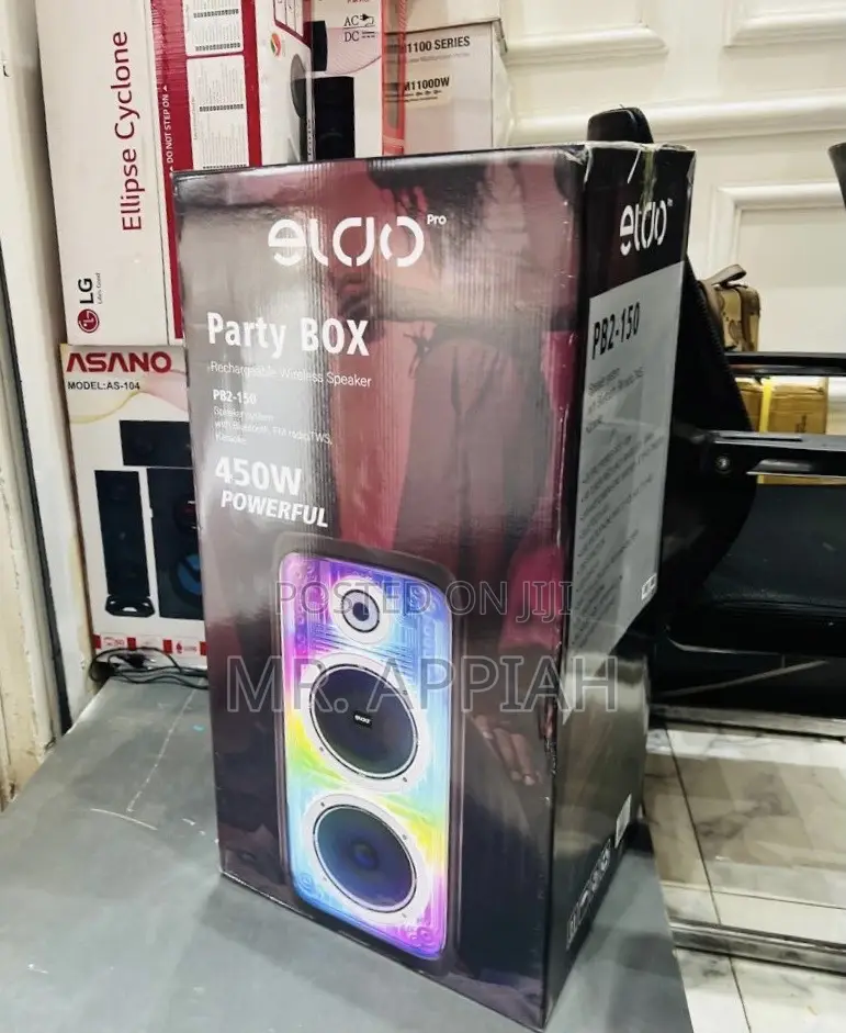Get Premium Eldo Pb2-150 Double 8" Party Box Speaker(450watt) Black