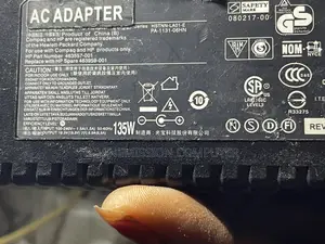 Hp Charger/Adapter Big Pin Uk  Used 135w.19.5v~6.9a