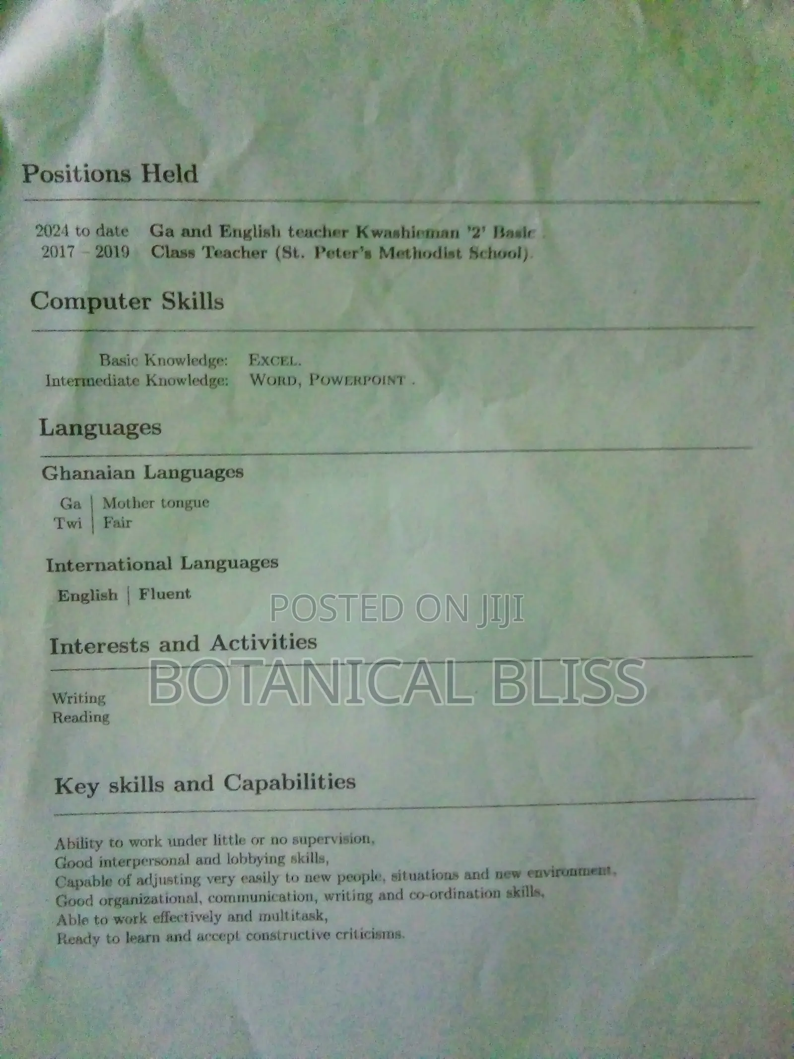 English Language Arts Teacher