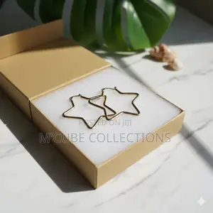 Gold Star Hoop Earrings