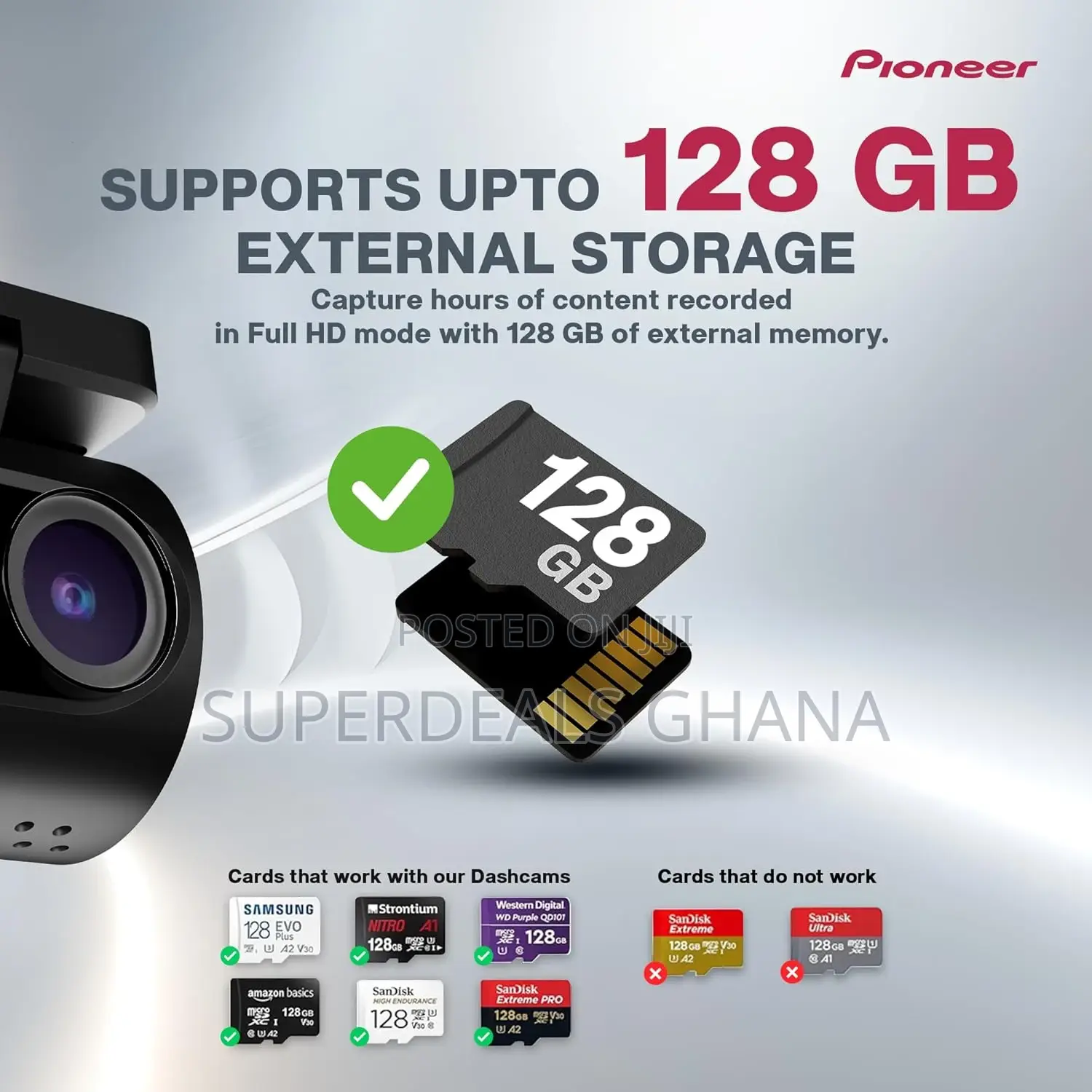 Pioneer Car Dash Camera Vrec-h120sc