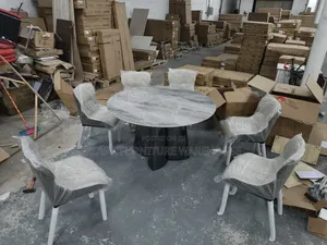 Marble-Patterned Dining Set