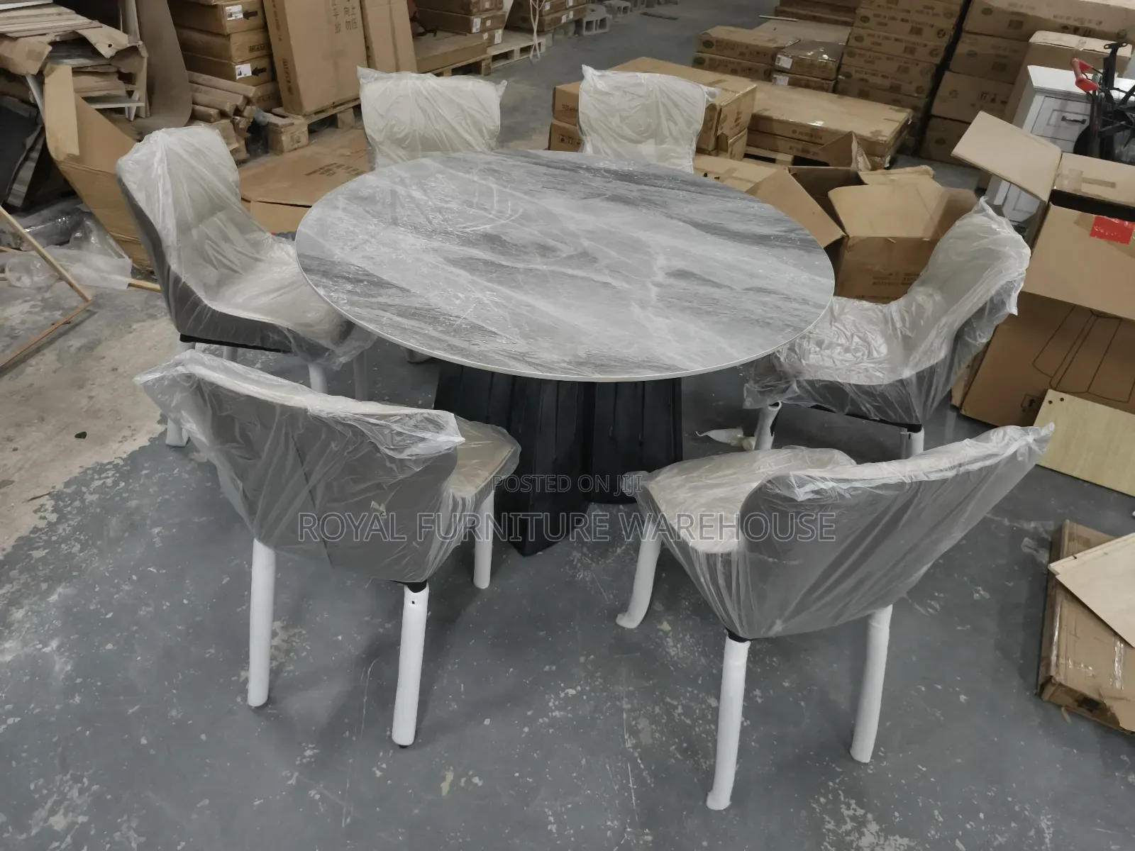 Marble-Patterned Dining Set