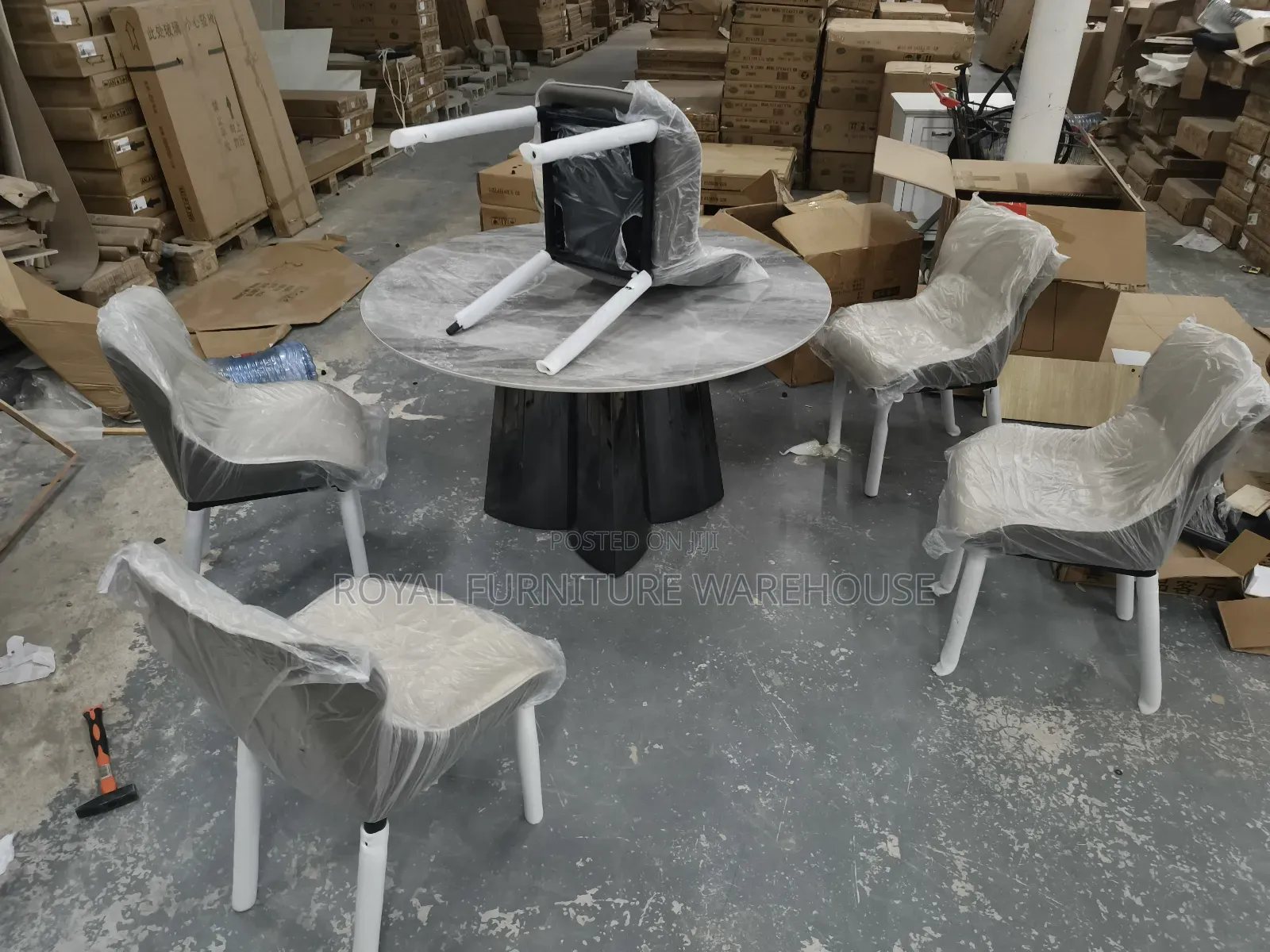 Marble-Patterned Dining Set