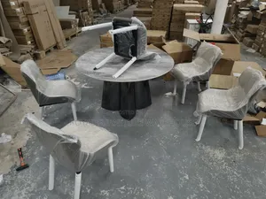 Marble-Patterned Dining Set