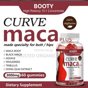 Curve Maca Gummies, 3000mg, Butt and Hips Enlargement