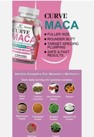 Curve Maca Gummies, 3000mg, Butt and Hips Enlargement