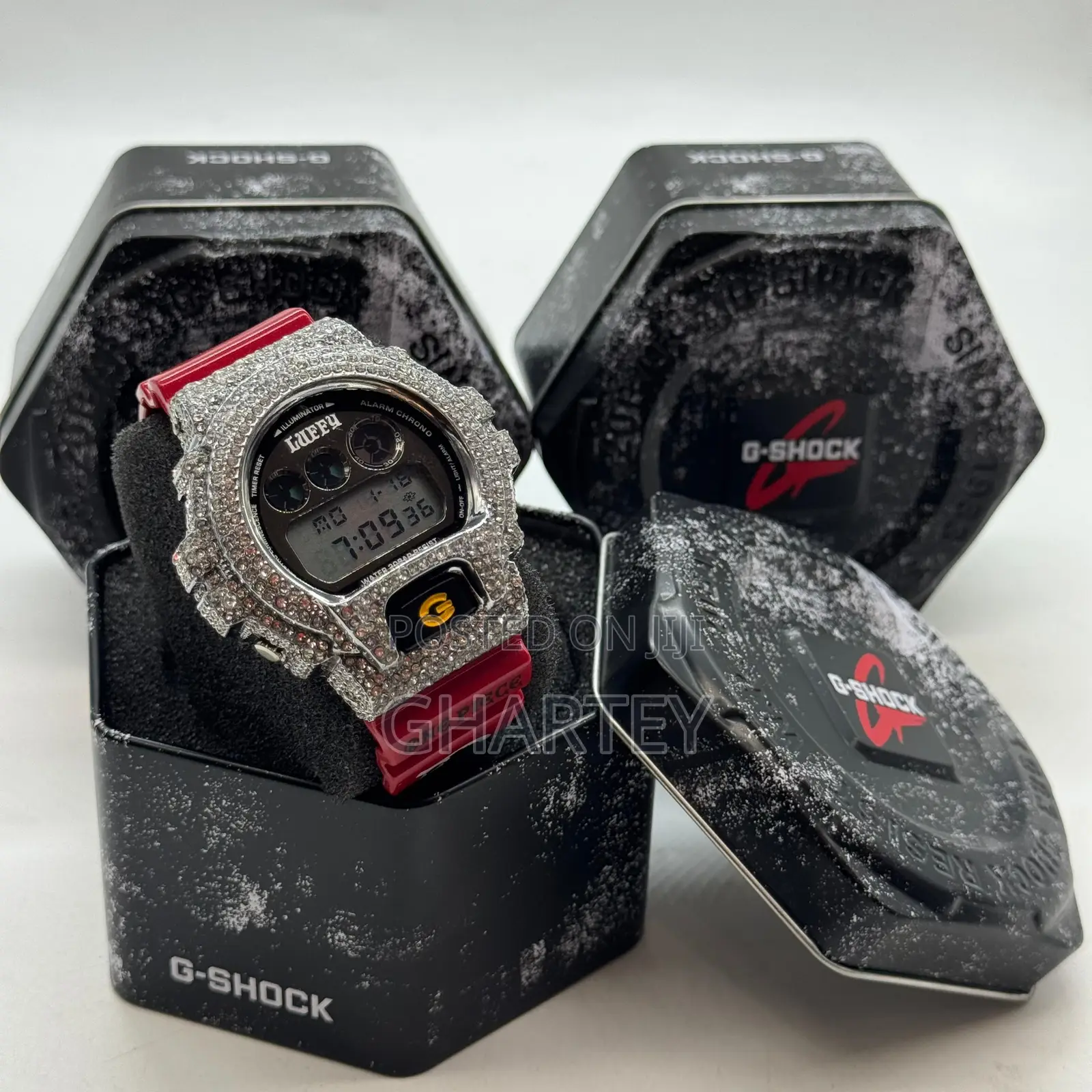 Gshock Unique Designed Iced Bezel Men’S Digital Watch. In Colors