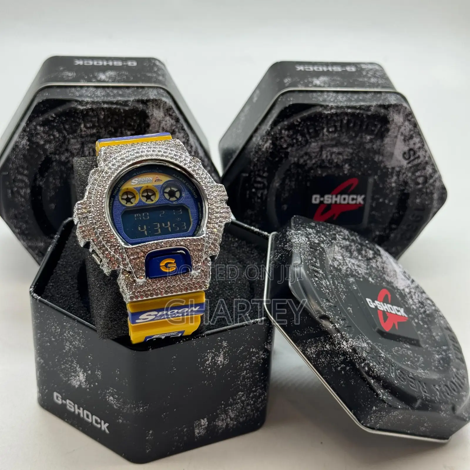 Gshock Unique Designed Iced Bezel Men’S Digital Watch. In Colors