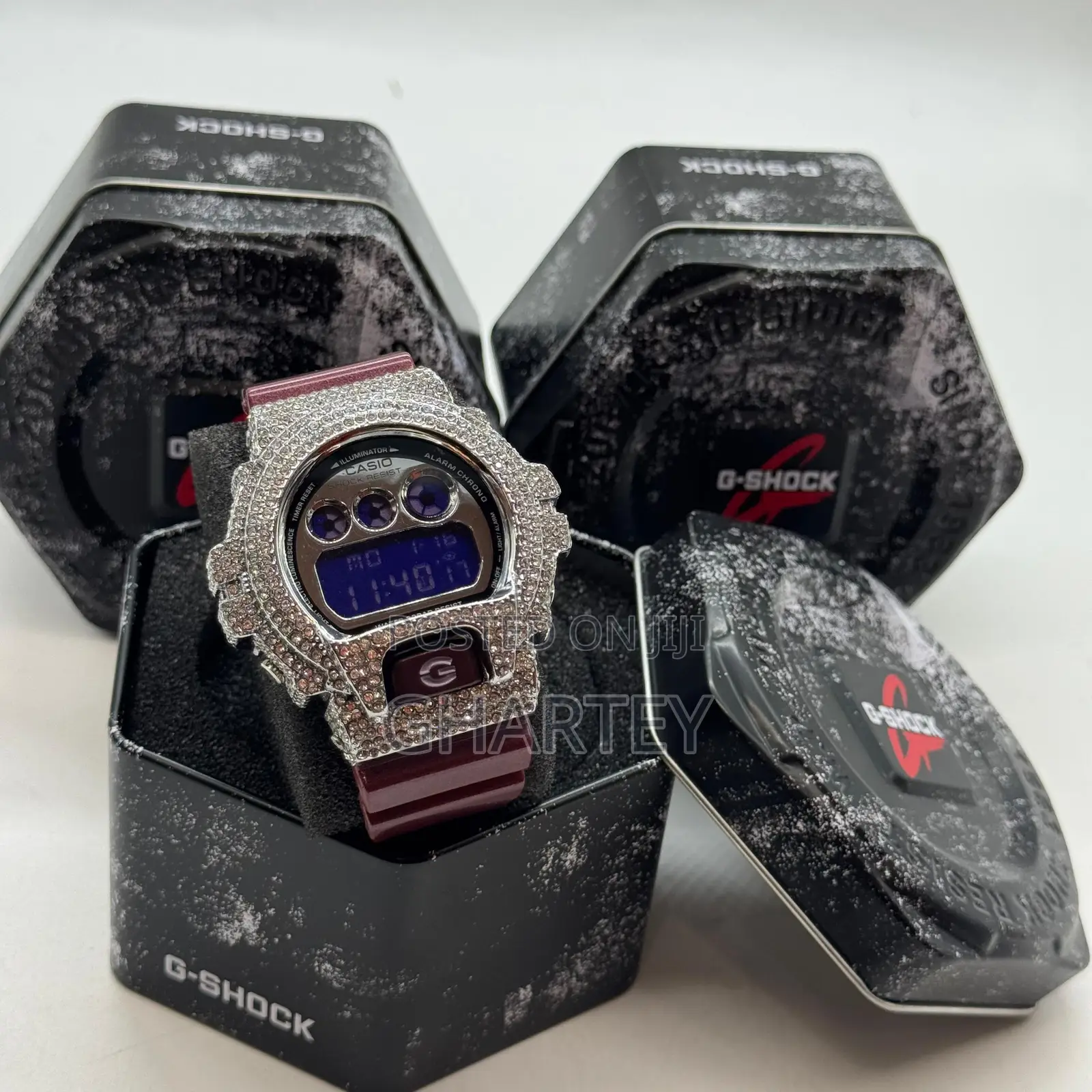 Gshock Unique Designed Iced Bezel Men’S Digital Watch. In Colors