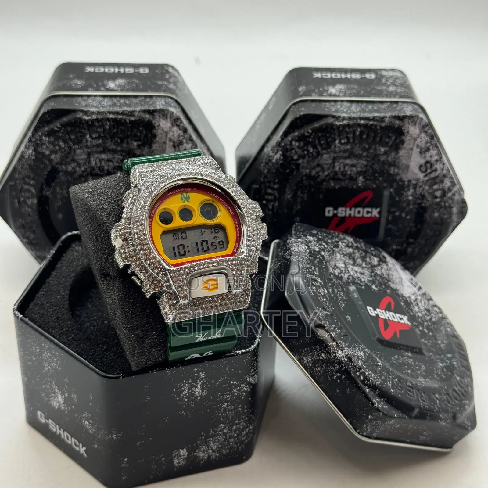 Gshock Unique Designed Iced Bezel Men’S Digital Watch. In Colors