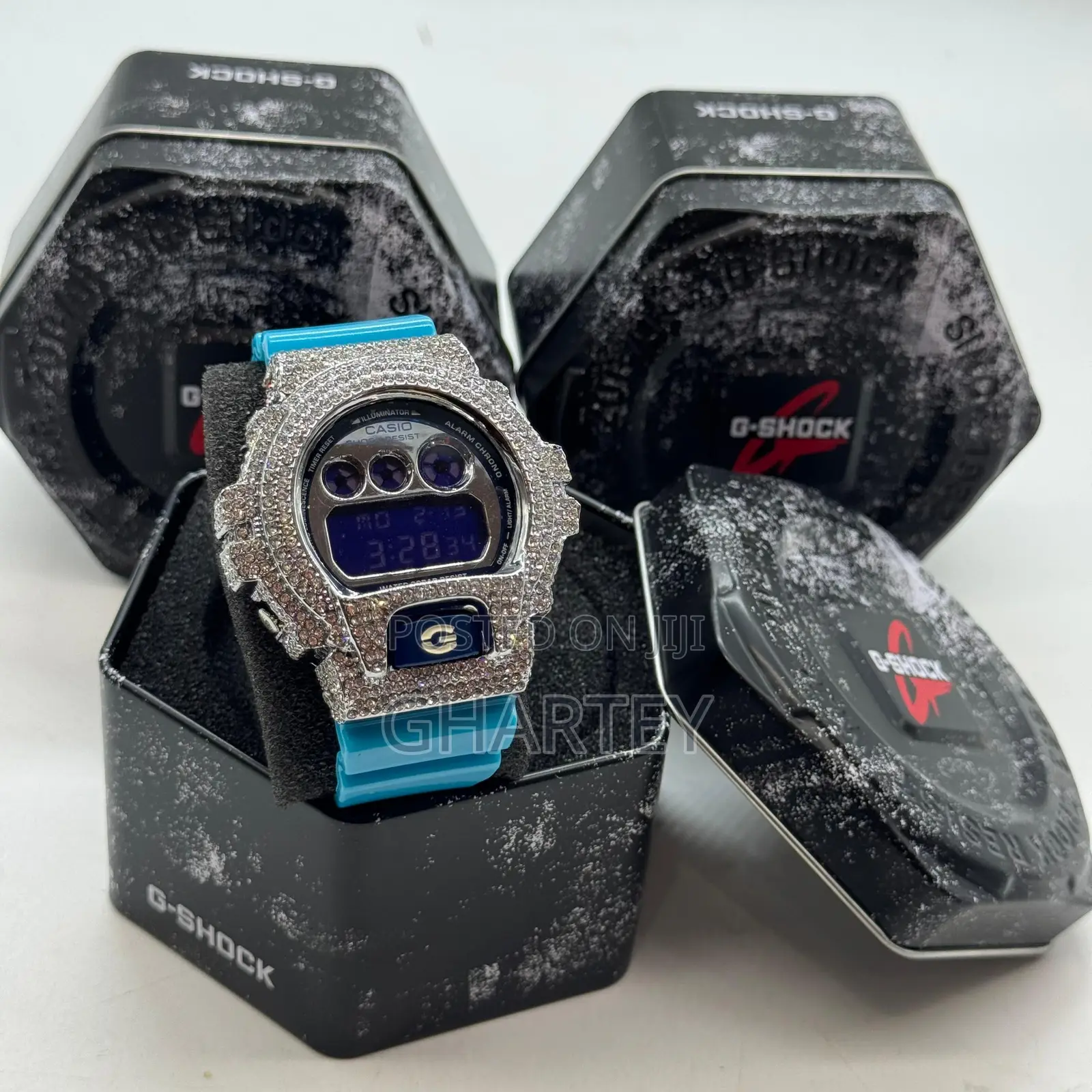 Gshock Unique Designed Iced Bezel Men’S Digital Watch. In Colors