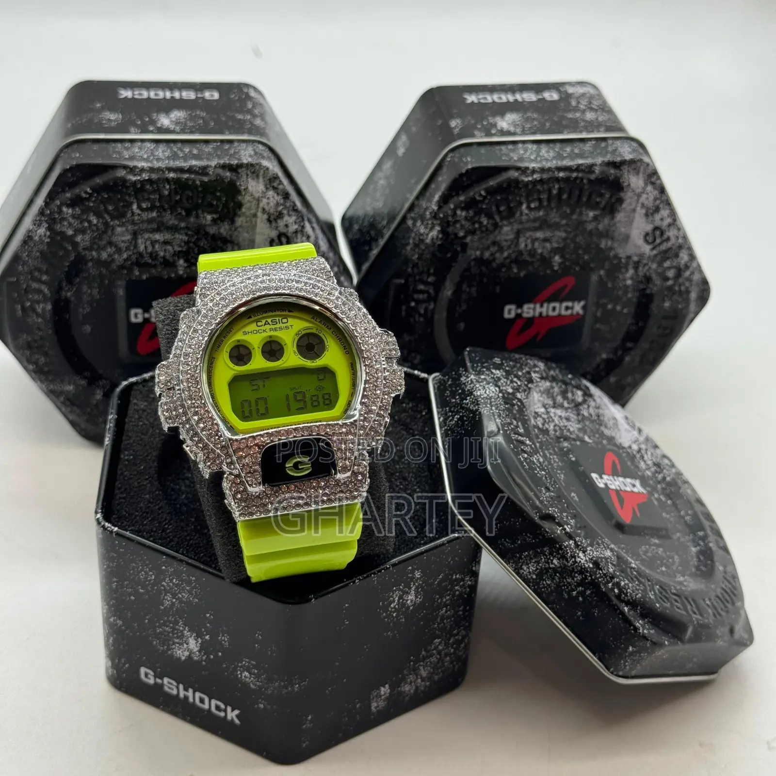 Gshock Unique Designed Iced Bezel Men’S Digital Watch. In Colors