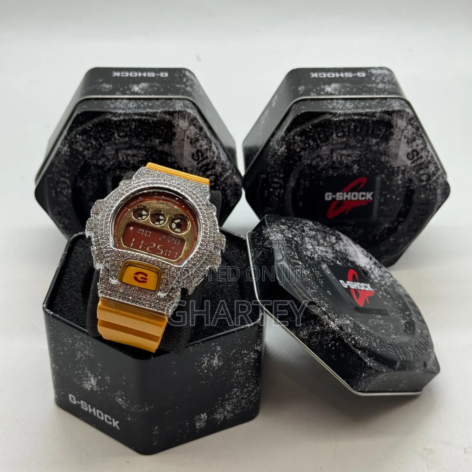 Gshock Unique Designed Iced Bezel Men’S Digital Watch. In Colors