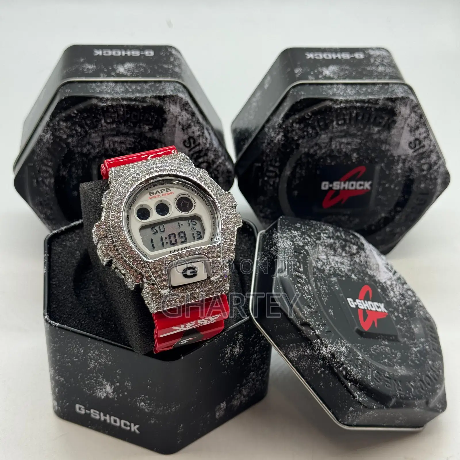 Gshock Unique Designed Iced Bezel Men’S Digital Watch. In Colors