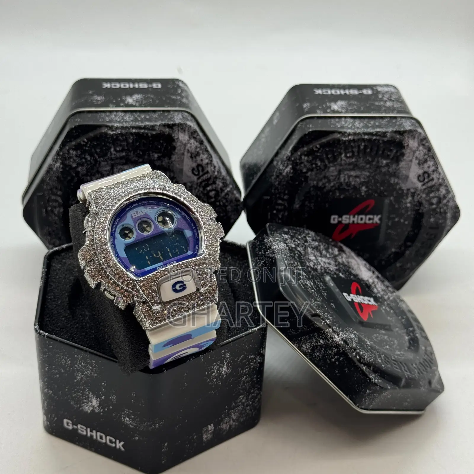 Gshock Unique Designed Iced Bezel Men’S Digital Watch. In Colors
