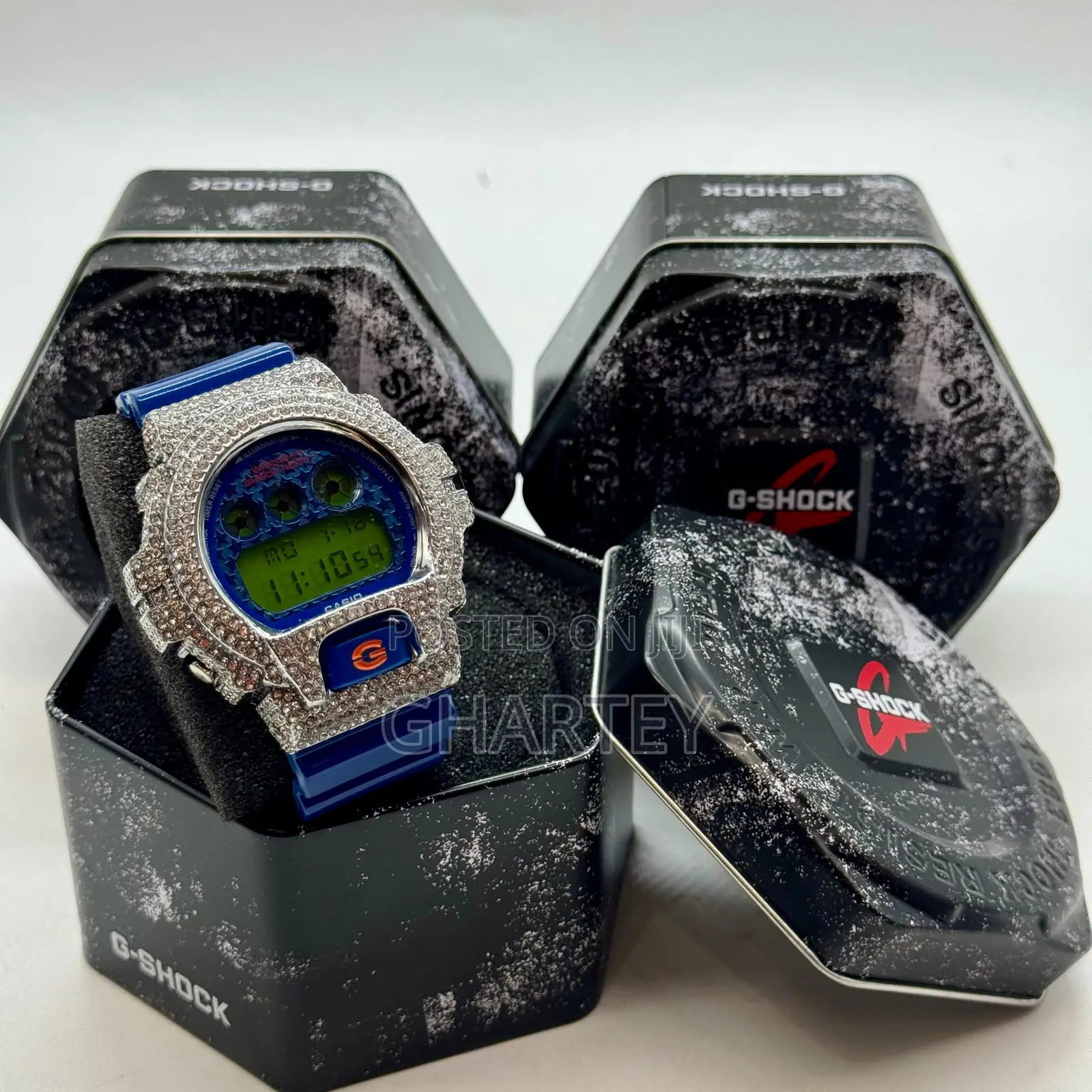 Gshock Unique Designed Iced Bezel Men’S Digital Watch. In Colors